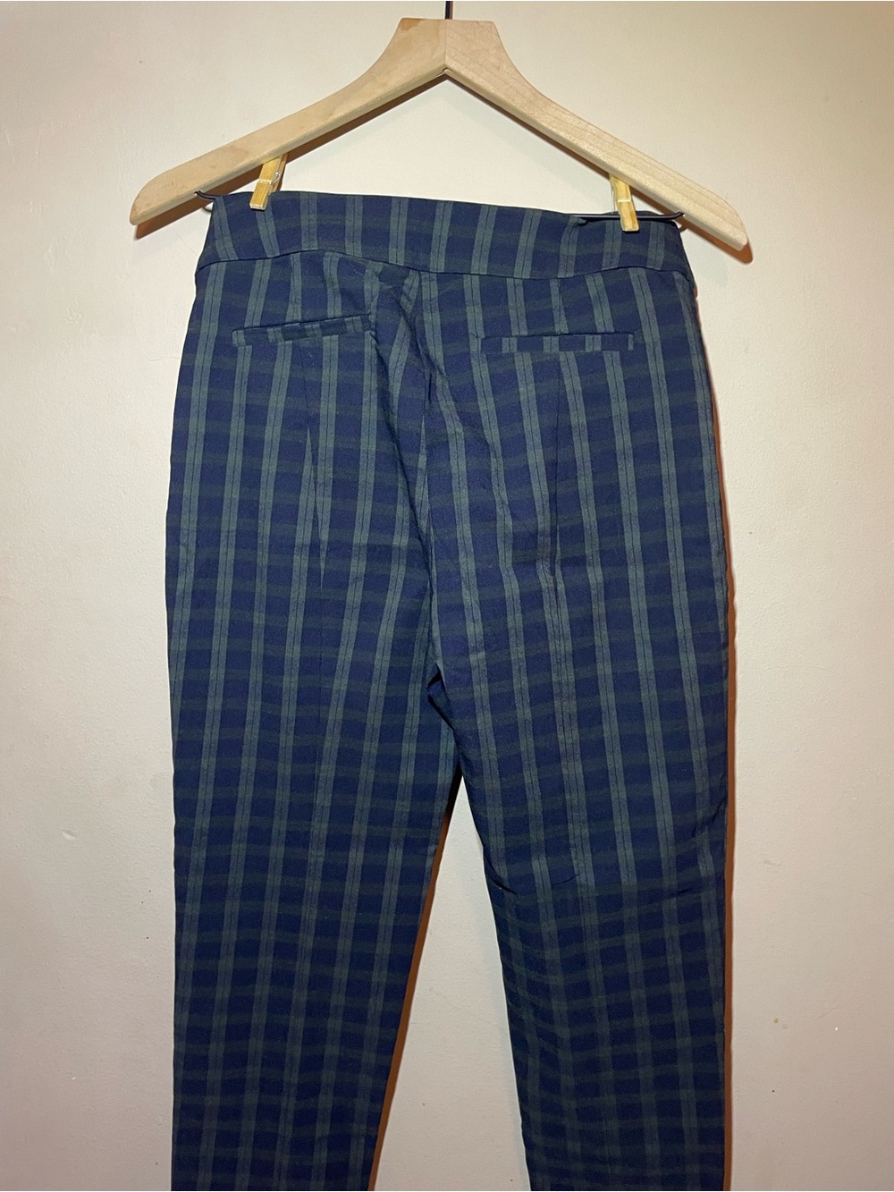 NWT Violets & Roses Plaid Ankle Pants/ Blue Green Slim Career Pants/ 4/27 - Picture 2 of 5